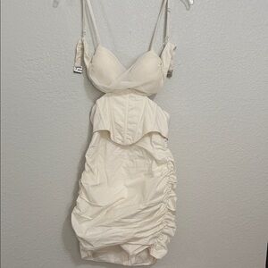 Oh Polly Cream Corset Dress